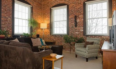 view of exposed brick at 50 Rantoul Street, Unit 512, Beverly, MA 01915